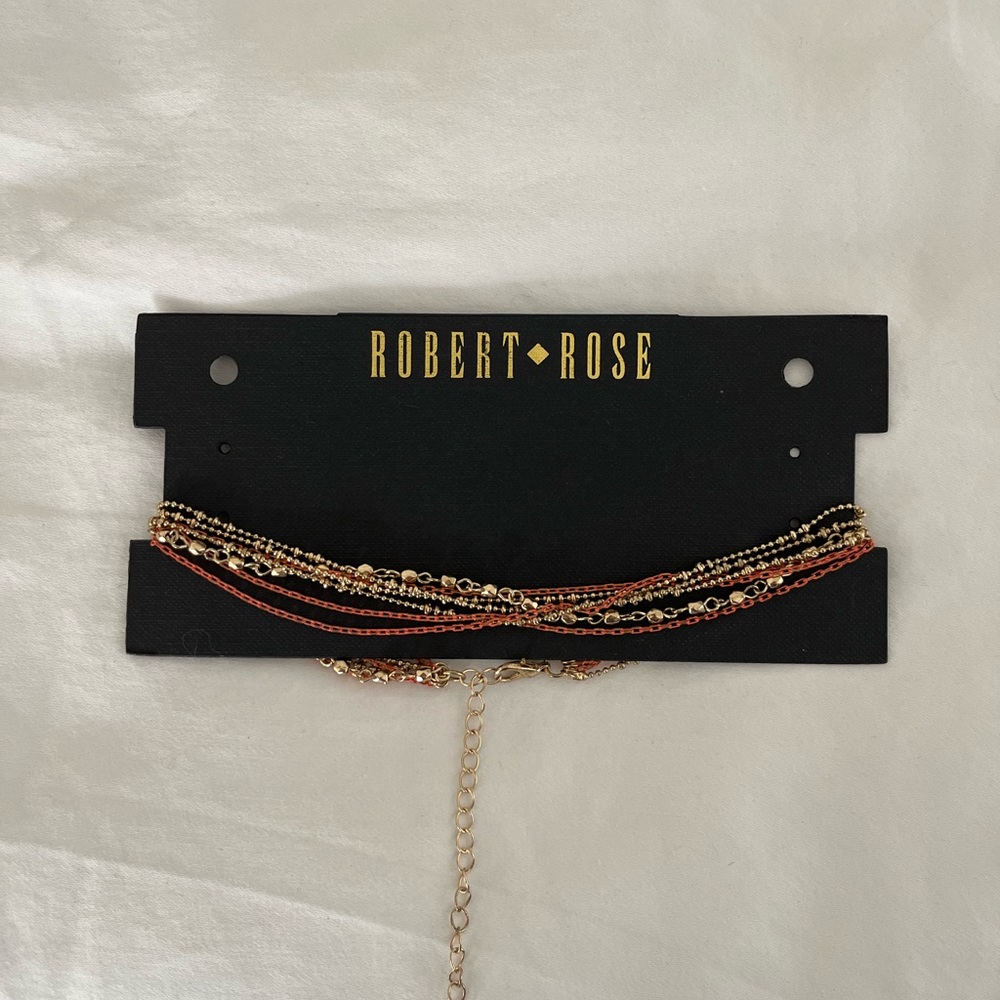 Robert Rose Gold and Orange Chain Choker